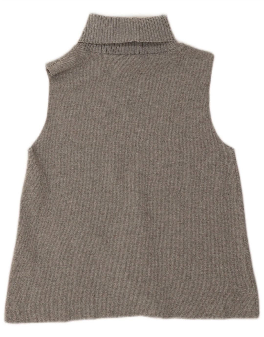 Zara Femme Col Roulé Débardeur UK 14 Gris Moyen Polyester