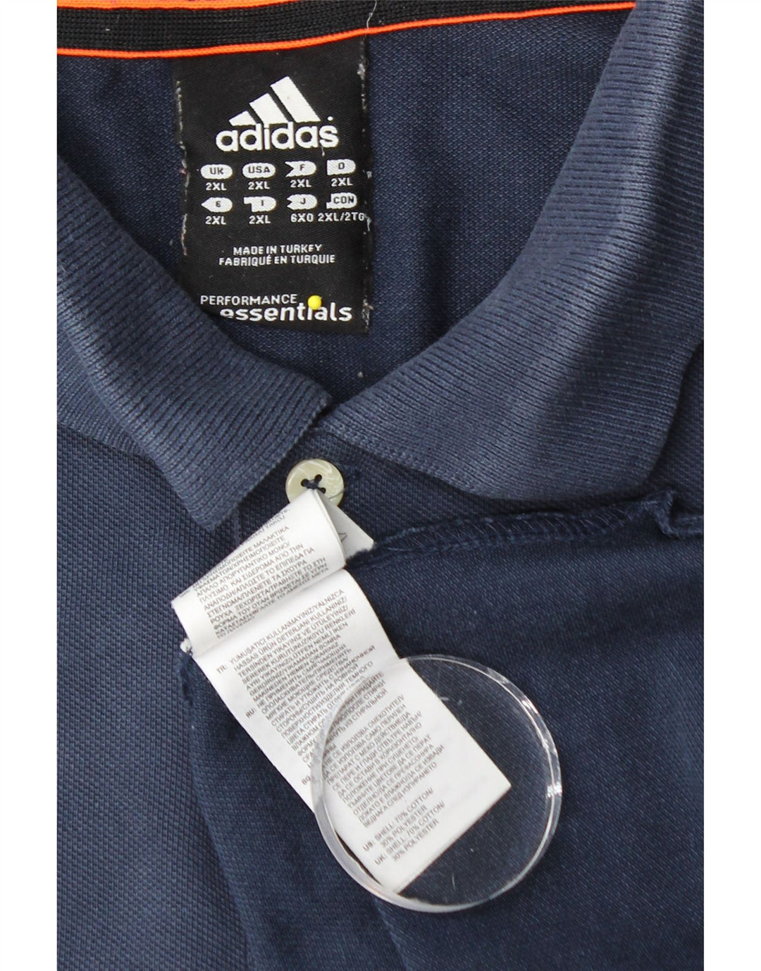 ADIDAS Polo Climalite Homme 2XL Bleu Marine Coton