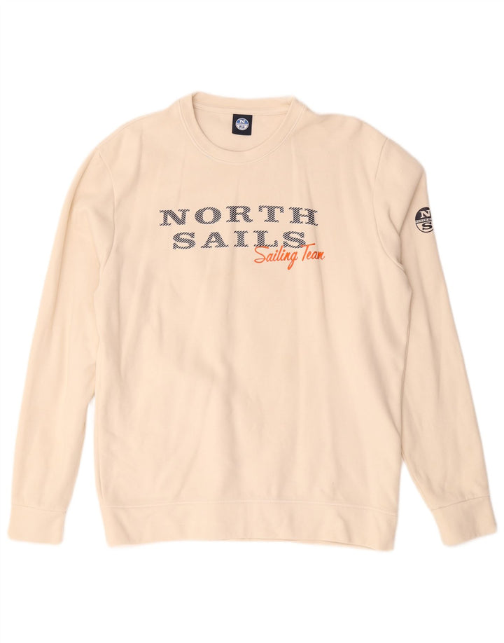 North Sails Sweat-shirt graphique pour homme XL en coton blanc cassé