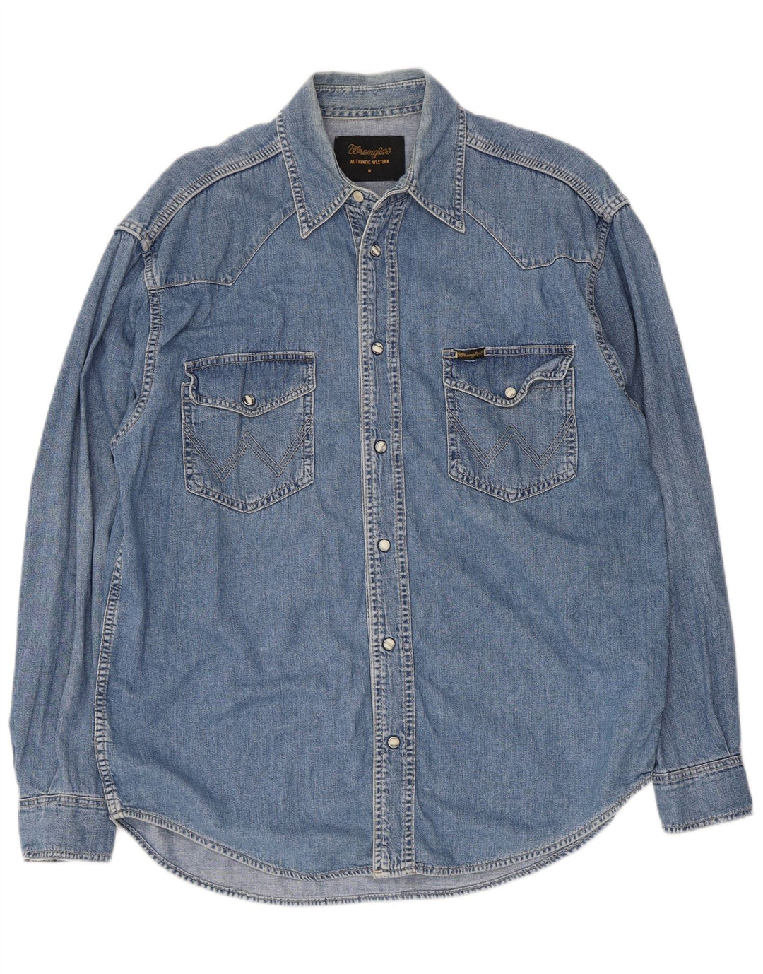 Wrangler Chemise en Jean Homme Bleu Moyen Coton