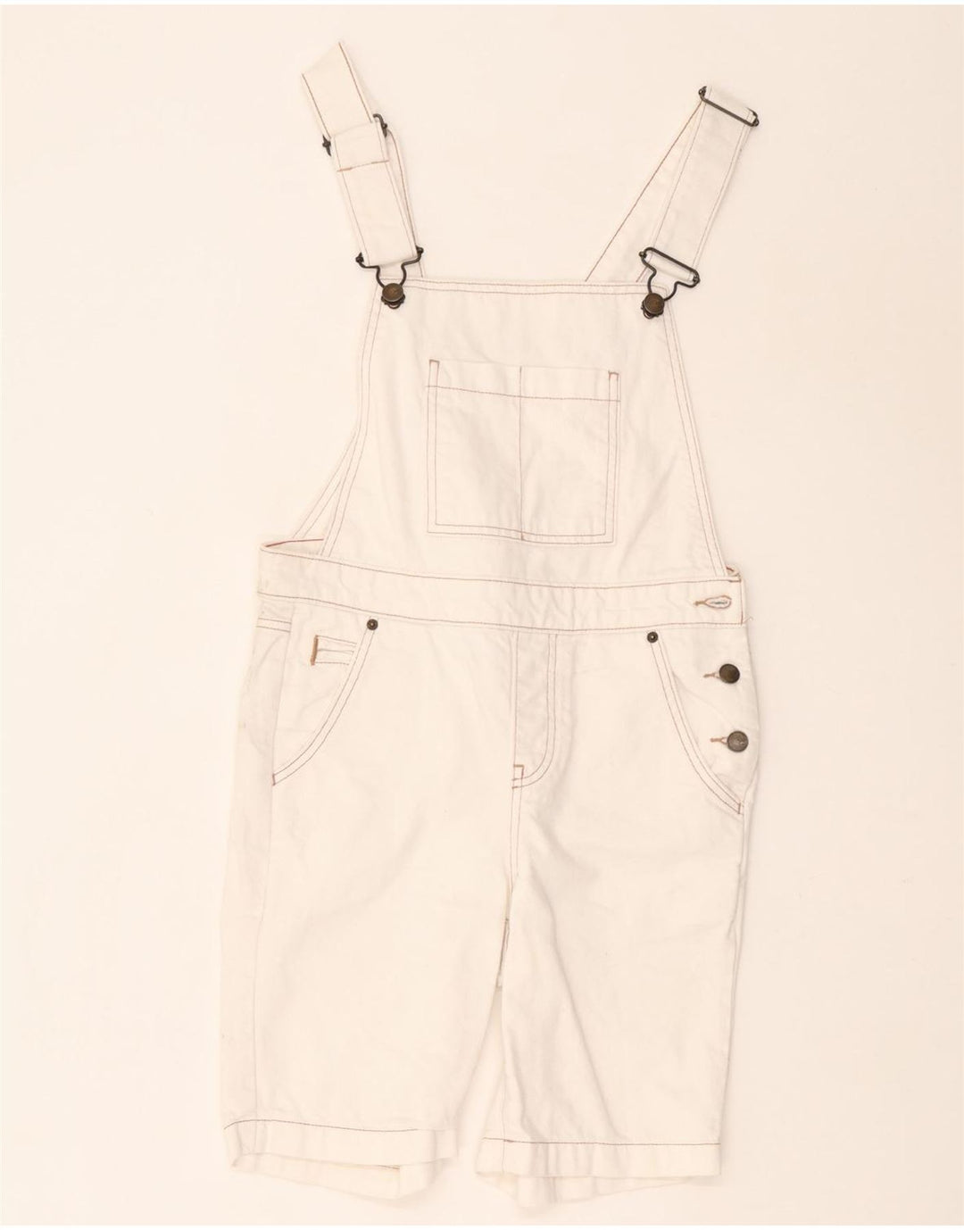 Short Salopette White Stuff Femme UK 8 Small W30 Coton Blanc
