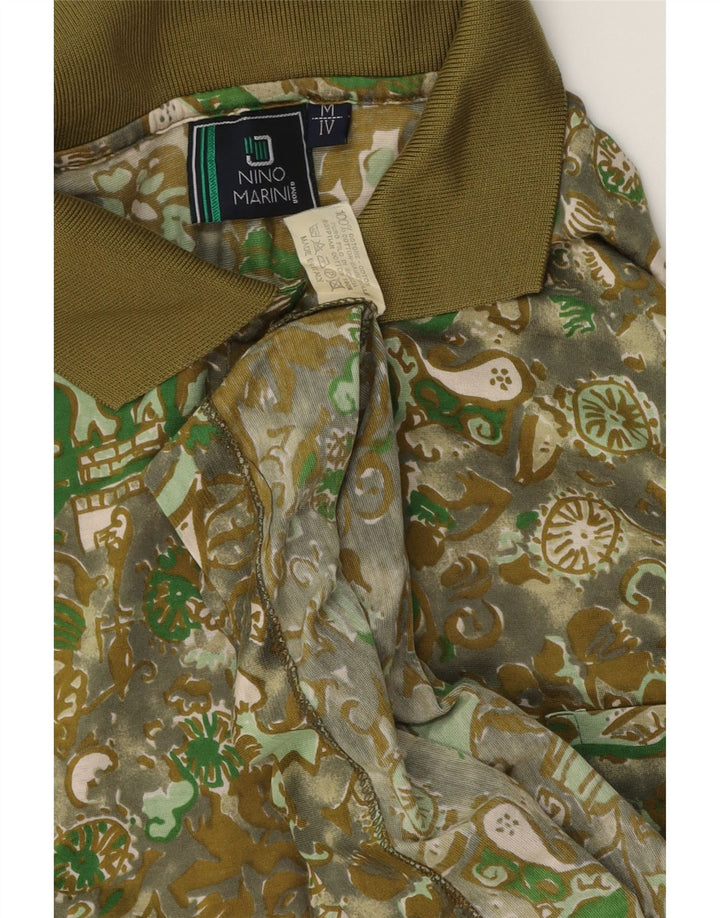 NINO MARINI Polo Homme Kaki Moyen Paisley Coton