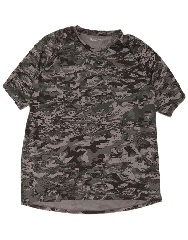 Under Armour T-Shirt Homme Top 2XL Gris Camouflage Polyester