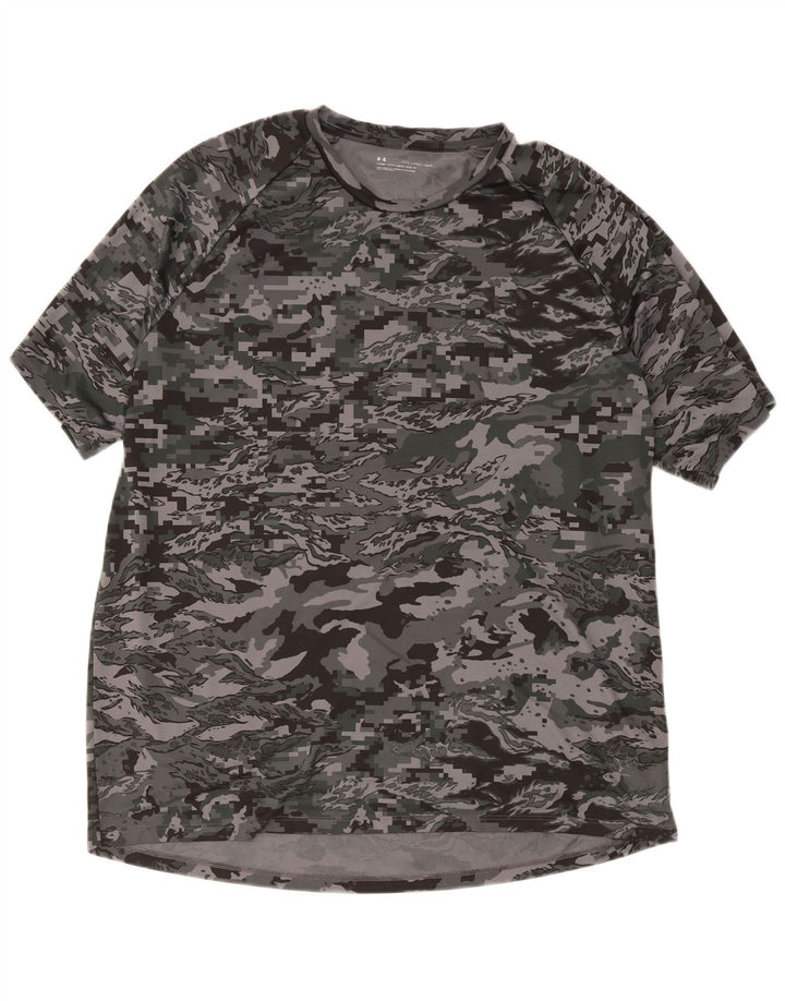 Under Armour T-Shirt Homme Top 2XL Gris Camouflage Polyester