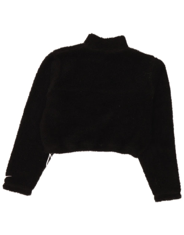 Nike Pull surdimensionné en polaire avec col zippé pour femme UK 10 Petit Noir