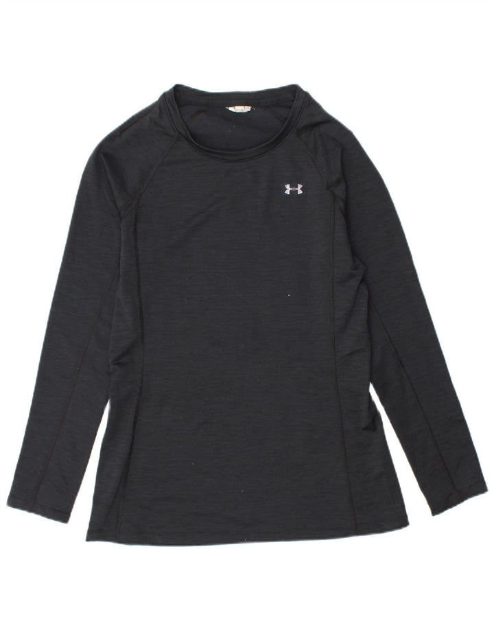 UNDER ARMOUR Haut à manches longues pour femme UK 12 Medium Noir