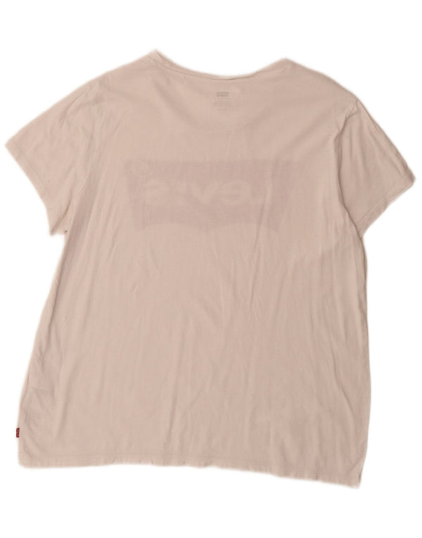 Levi's T-Shirt Graphique Femme UK 18 XL Blanc Coton
