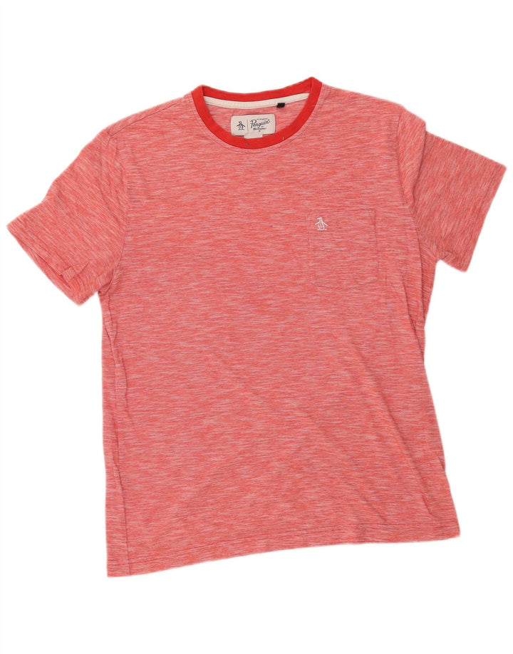 Penguin T-Shirt Homme Haut Large Rouge Moucheté Coton