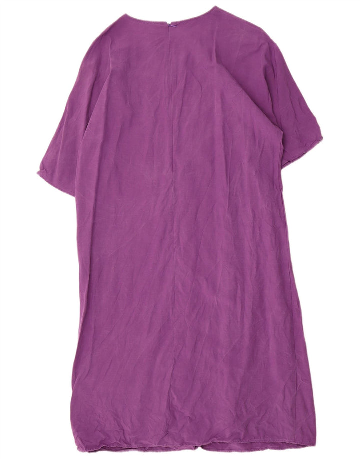 Stefanel Robe longue surdimensionnée pour femme UK 44 Lyocell violet moyen