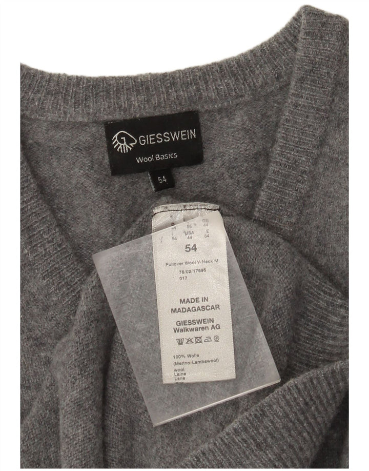 Giesswein Pull col V pour homme UK 44 XL Gris Laine