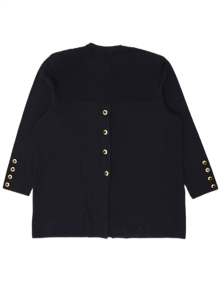 vintage Femme Longline Oversize Cardigan Pull IT 46 Grand Bleu Marine