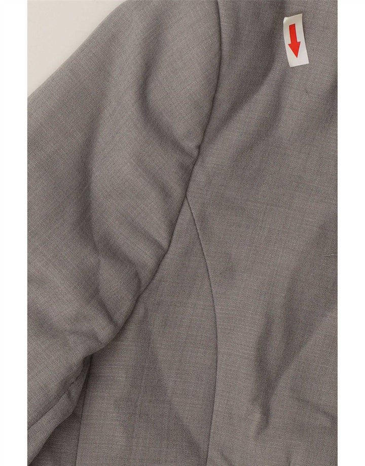 Reiss Veste Blazer 1 Bouton Femme UK 10 Petite Laine Grise