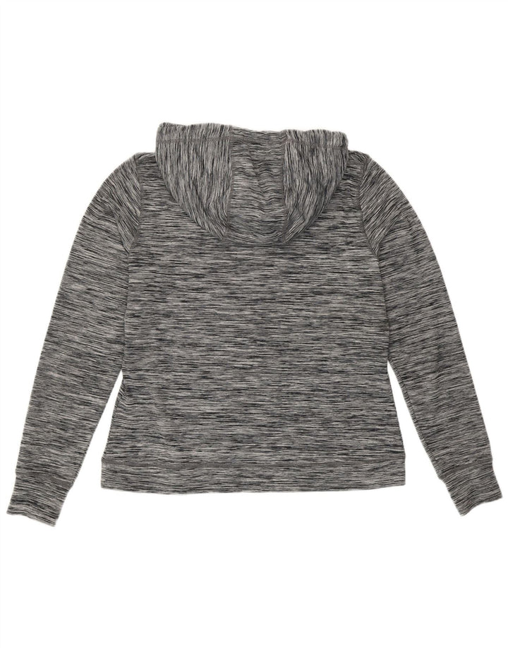 Superdry Pull à capuche graphique pour femme UK 12 Polyester moucheté gris moyen
