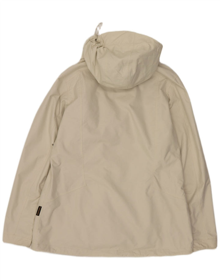 Jack Wolfskin Veste coupe-vent à capuche pour femme UK 16 Large Beige Polyamide