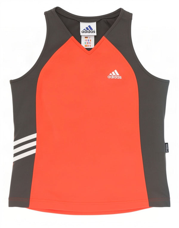 Adidas Filles Climalite Crop Vest Top 15-16 ans Gris Colorblock Polyamide