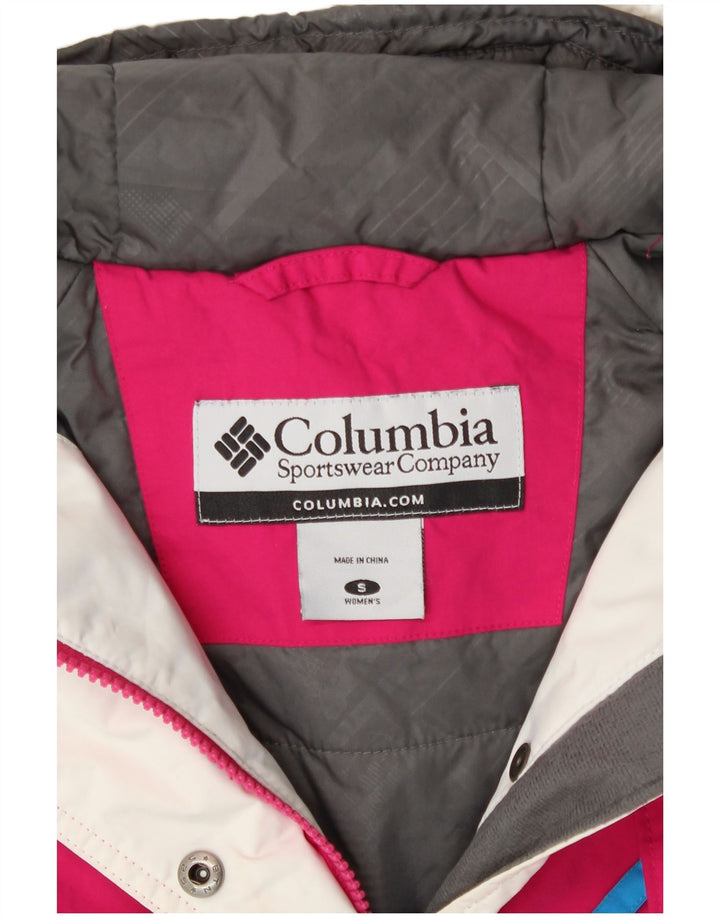 Columbia Veste Anorak à capuche surdimensionnée pour femme UK 10 Small Rose Colourblock
