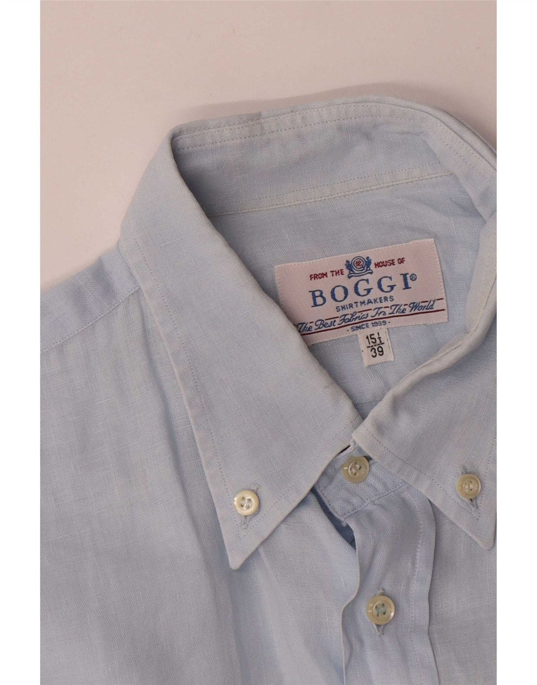 Boggi Chemise Homme Taille 39 15 1/2 Bleu Moyen