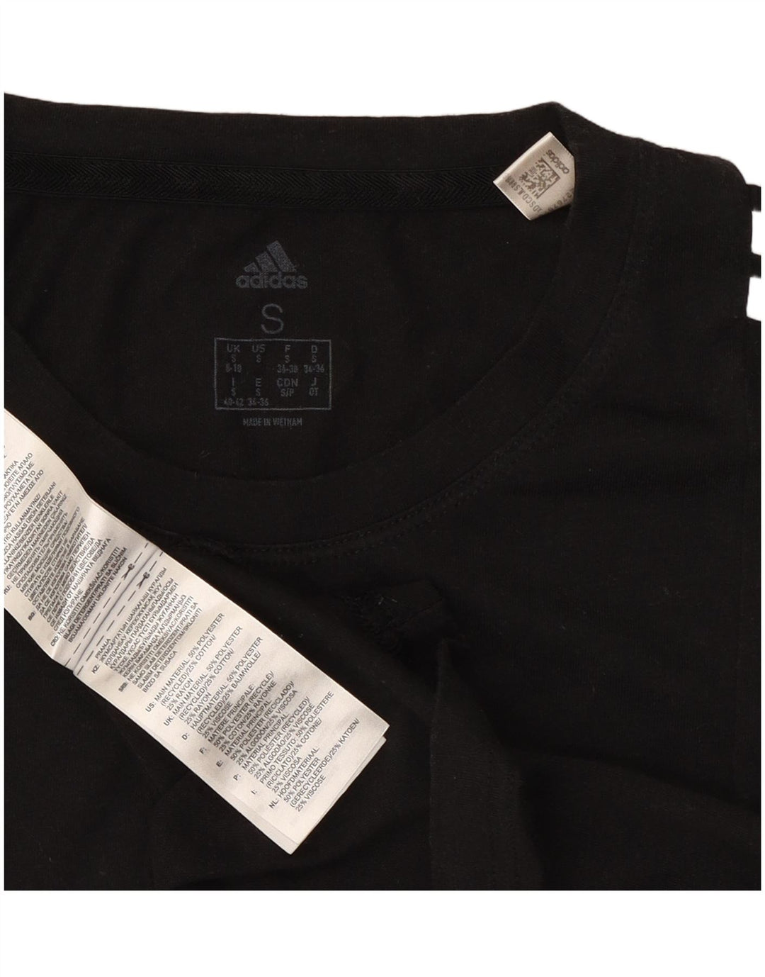 Adidas T-Shirt Femme Top UK 8/10 Petit Noir Polyester
