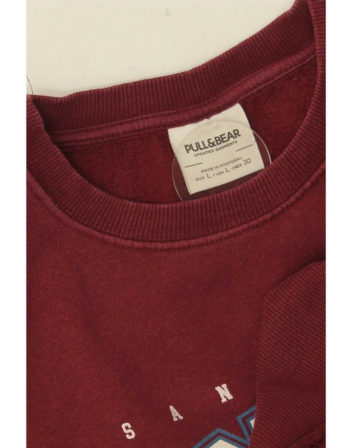 Pull & Bear Sweat-shirt surdimensionné graphique pour femme UK 16 Large Marron