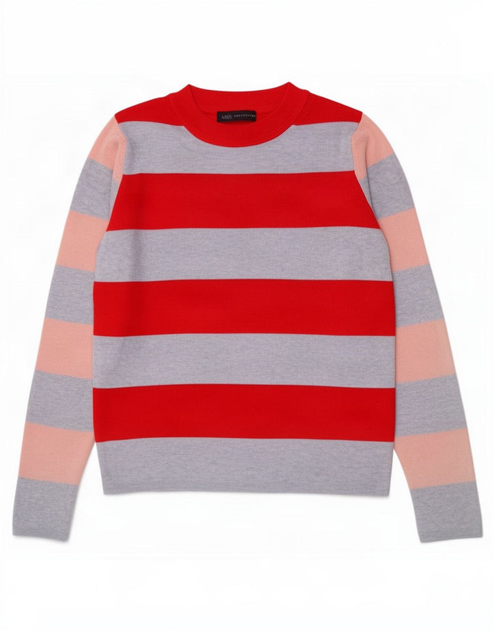 Marks & Spencer Haut à manches longues pour femme UK 10 Petit rayé multicolore