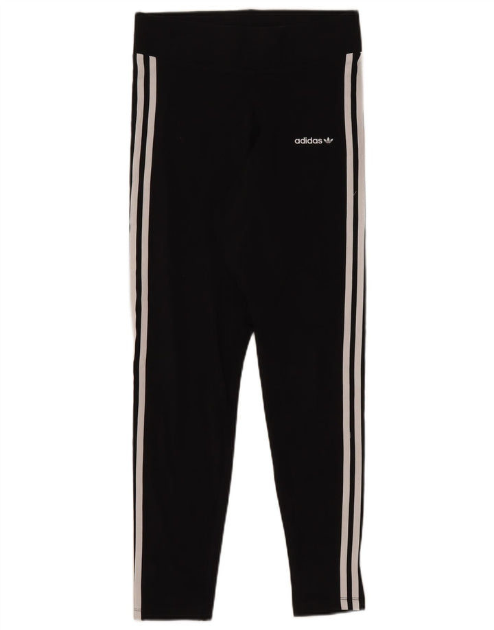 ADIDAS Leggings Femme UK 14 Coton Noir Moyen