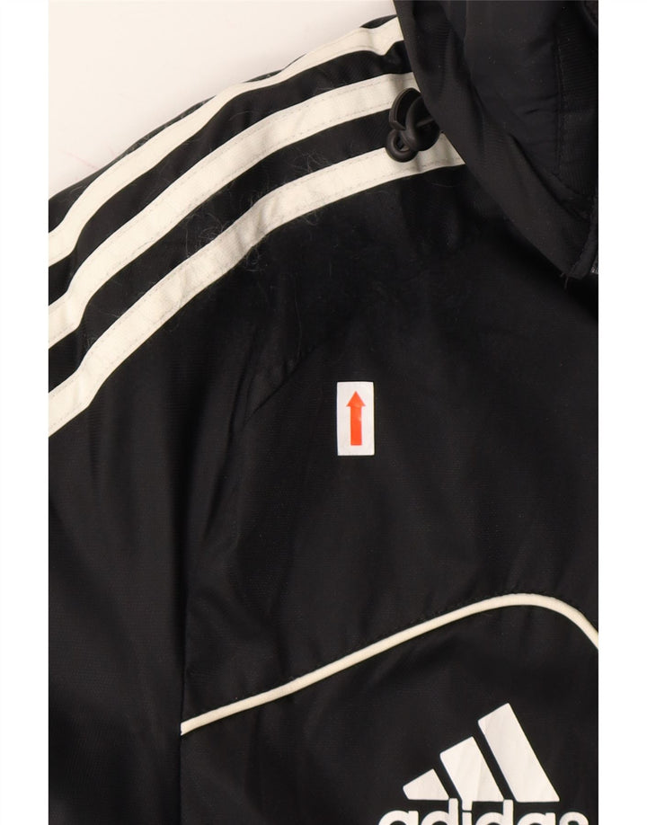 ADIDAS Womens Hooded Raincoat UK 32/34 XS Black Polyester Vintage Adidas and Second-Hand Adidas from Messina Hembry 