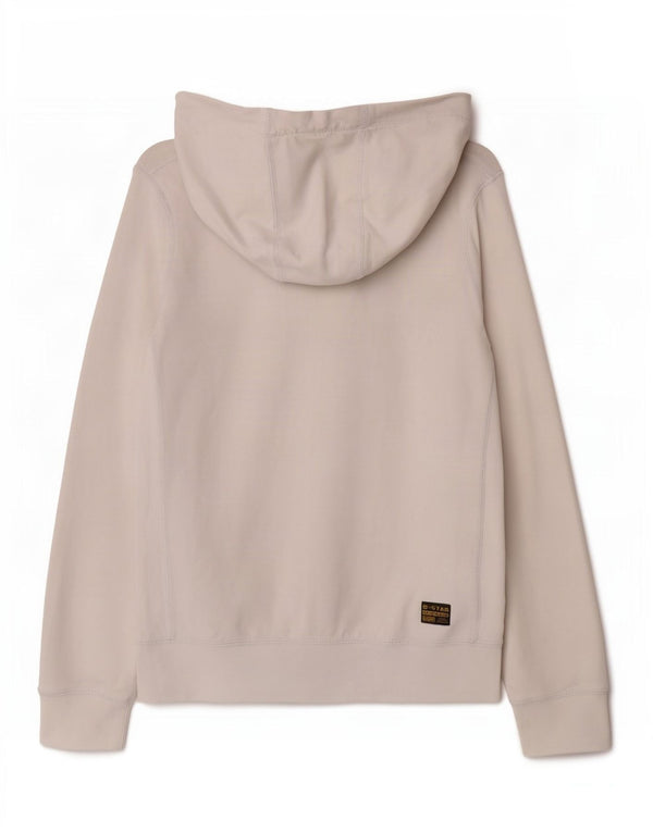 G-Star Pull à capuche zippé graphique pour femme UK 10 Petit coton blanc