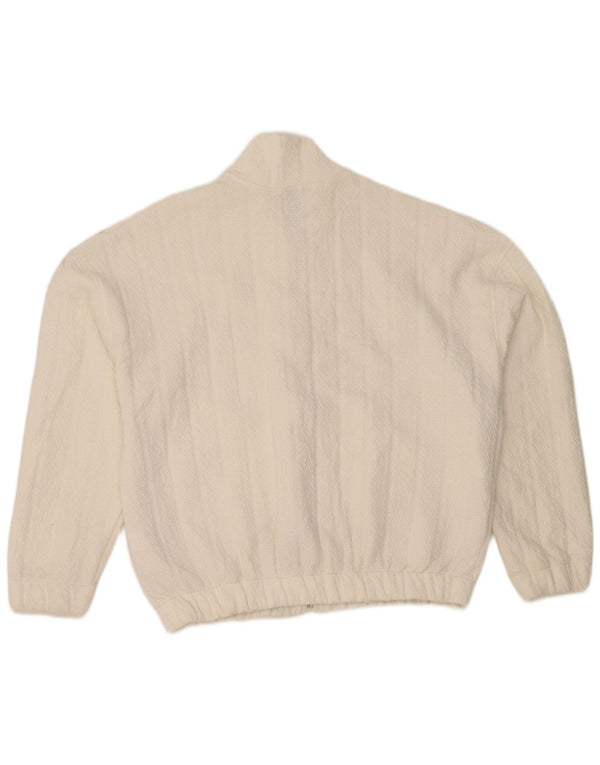 Zara Veste bomber surdimensionnée pour femme UK 6 XS Blanc Polyester