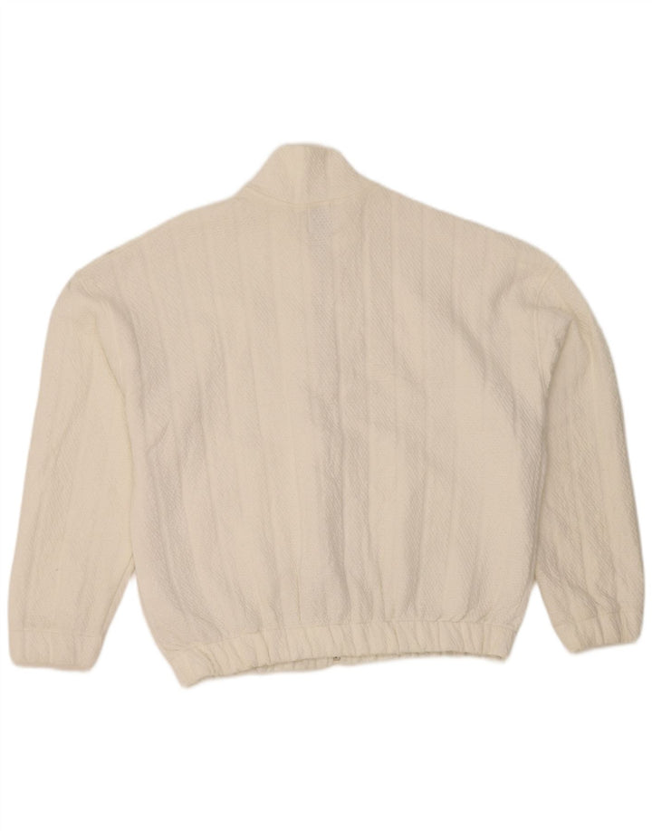 Zara Veste bomber surdimensionnée pour femme UK 6 XS Blanc Polyester