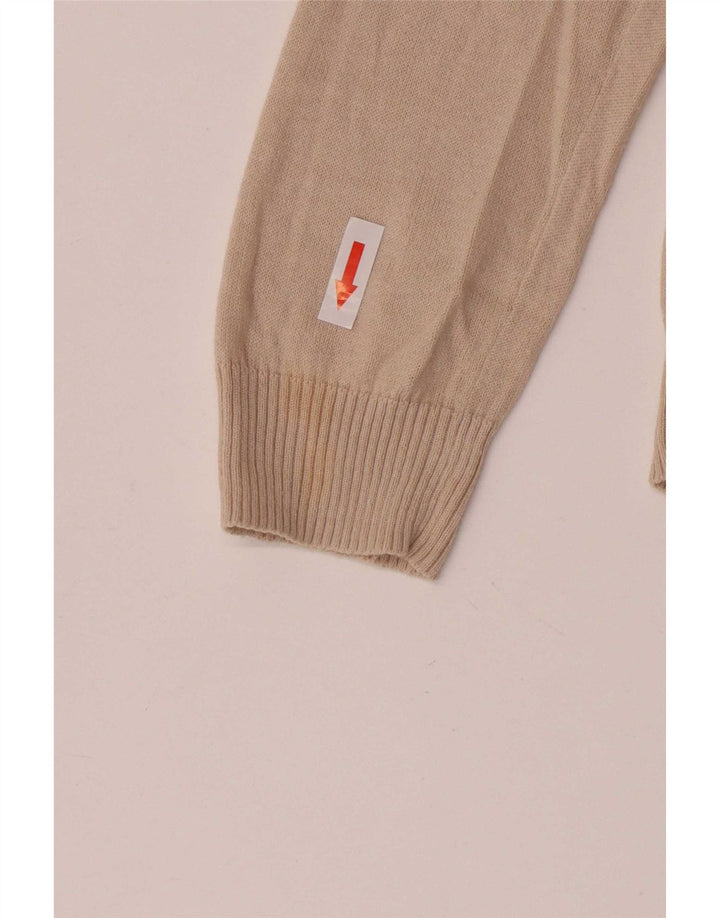Zara Cardigan Femme Pull UK 12 Coton Beige Moyen