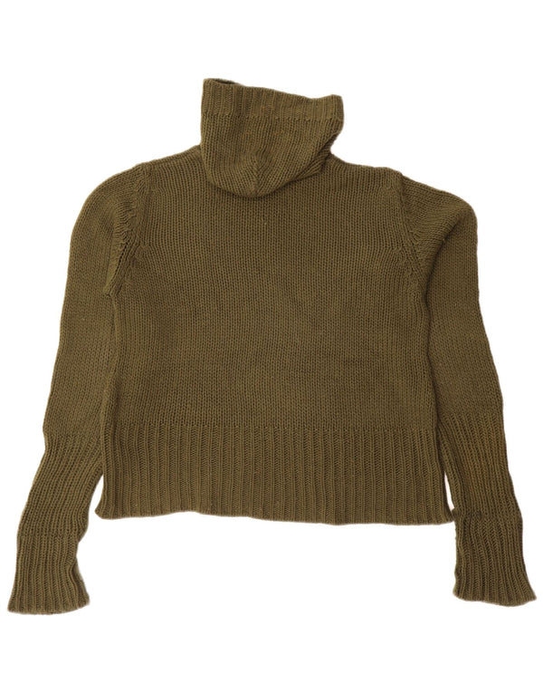 Zara Pull surdimensionné à capuche pour femme UK 14 Acrylique vert moyen