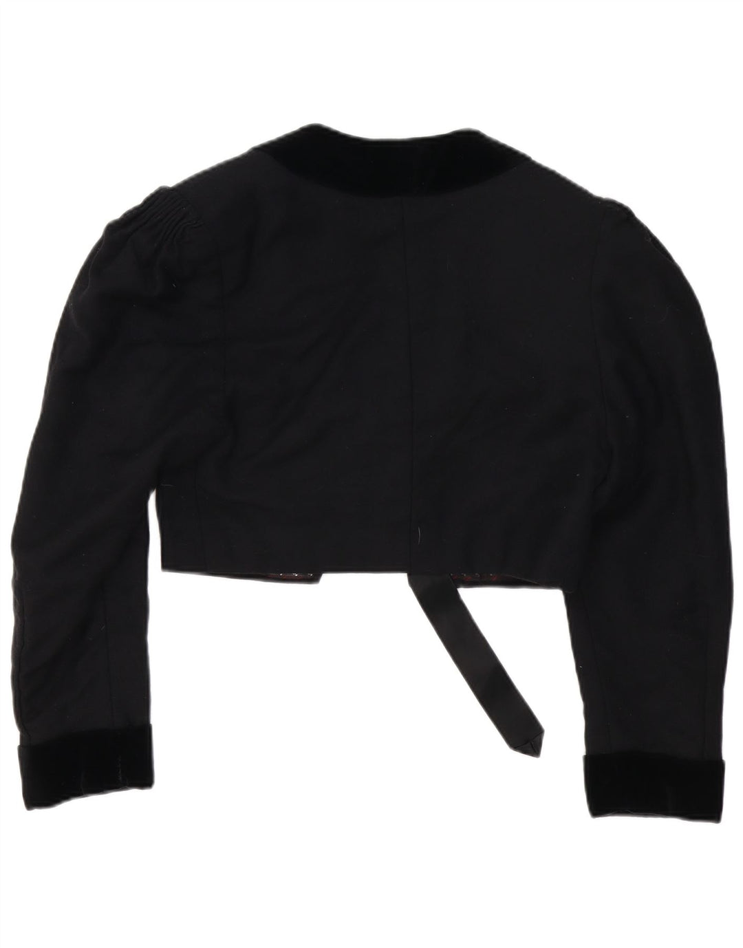 vintage Womens Crop Bolero Veste UK 14 Moyen Noir