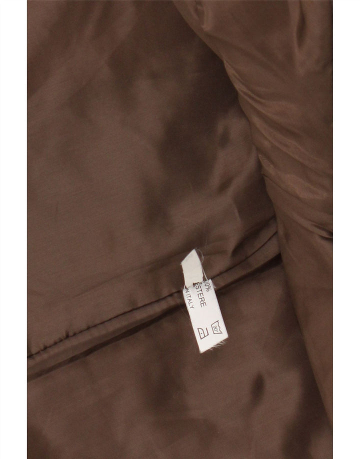 Gilet matelassé femme vintage UK 14 Polyester marron moyen