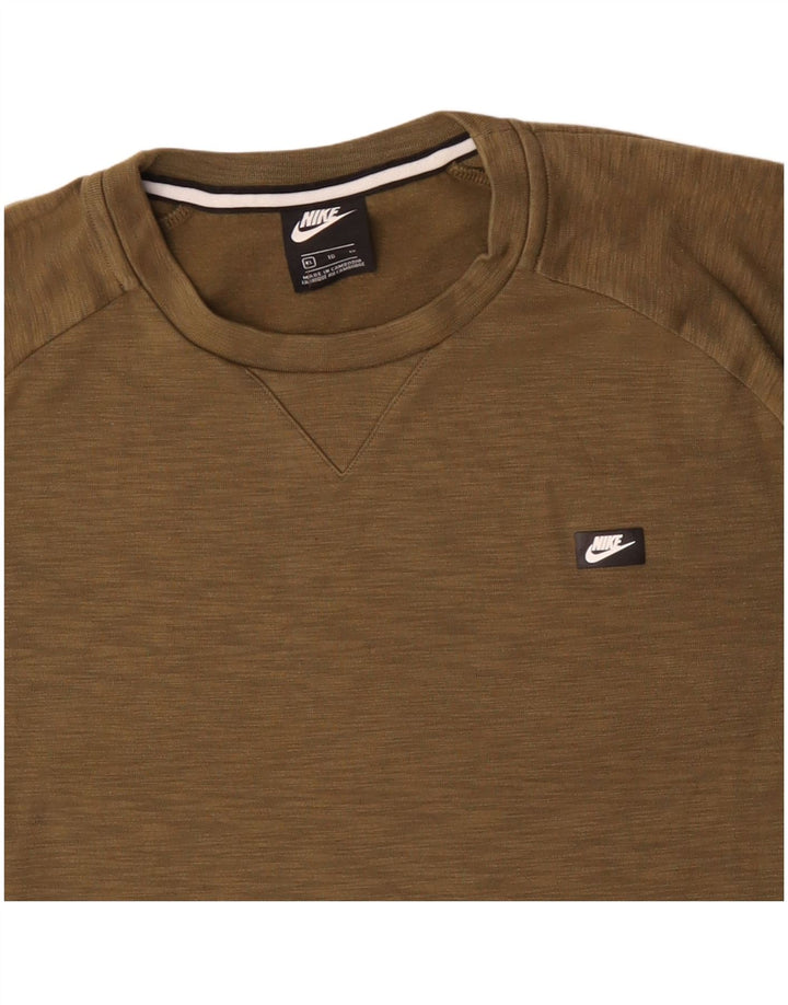 NIKE Sweat-Shirt Homme XL Kaki Moucheté Coton