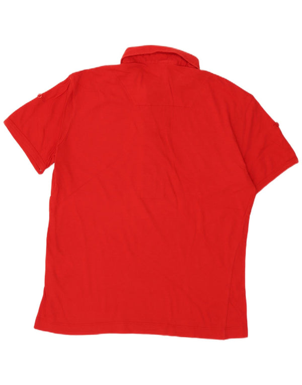 BIKKEMBERGS Polo Femme UK 14 Coton Rouge Moyen