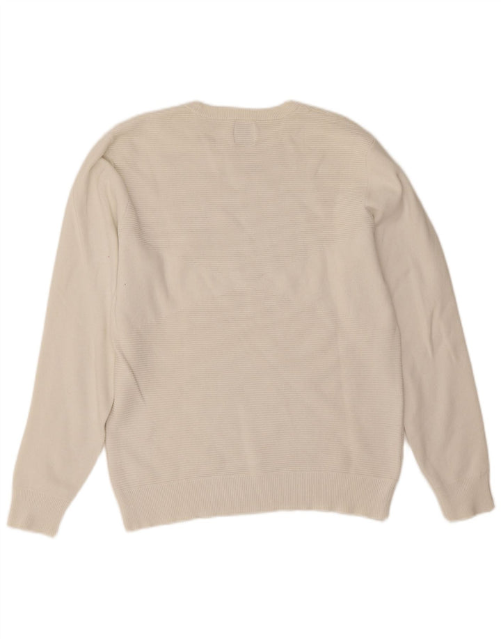 Zara Pull à col rond pour homme en coton blanc moyen