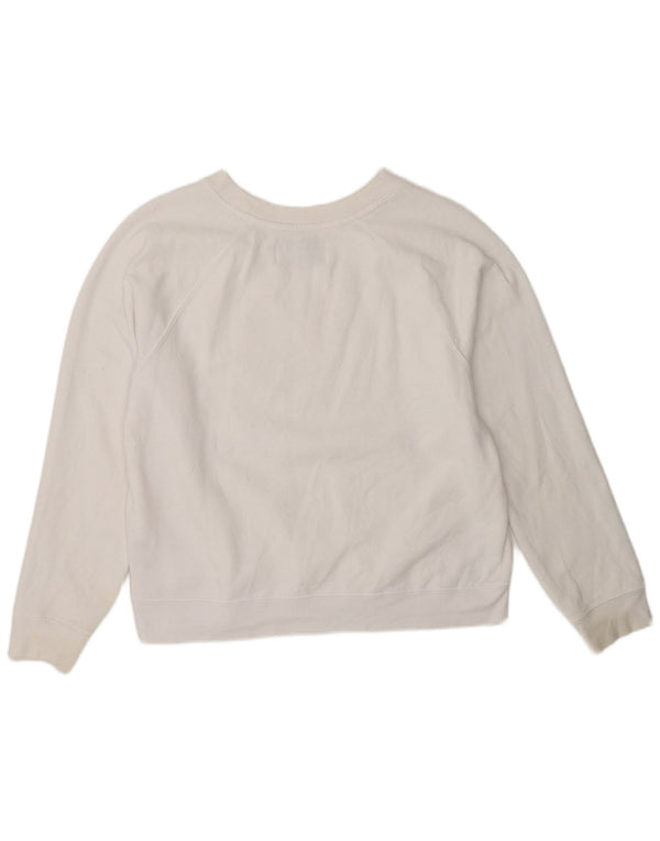 Calvin Klein Jeans Sweat-shirt graphique pour femme UK 16 Large Blanc