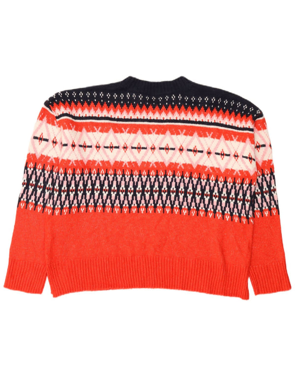 Marks & Spencer Pull col rond pour femme UK 16 Large Red Fair Isle
