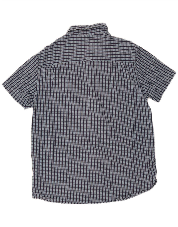 Mountain Warehouse Chemise à manches courtes pour homme en coton à carreaux bleu marine
