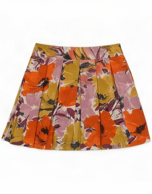 Vintage Short large taille haute pour femme XS W25 Floral multicolore