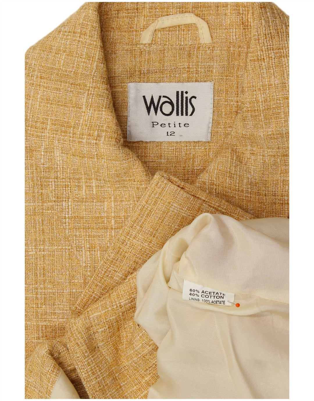 WALLIS Veste blazer courte à 4 boutons pour femme UK 12 Beige moyen