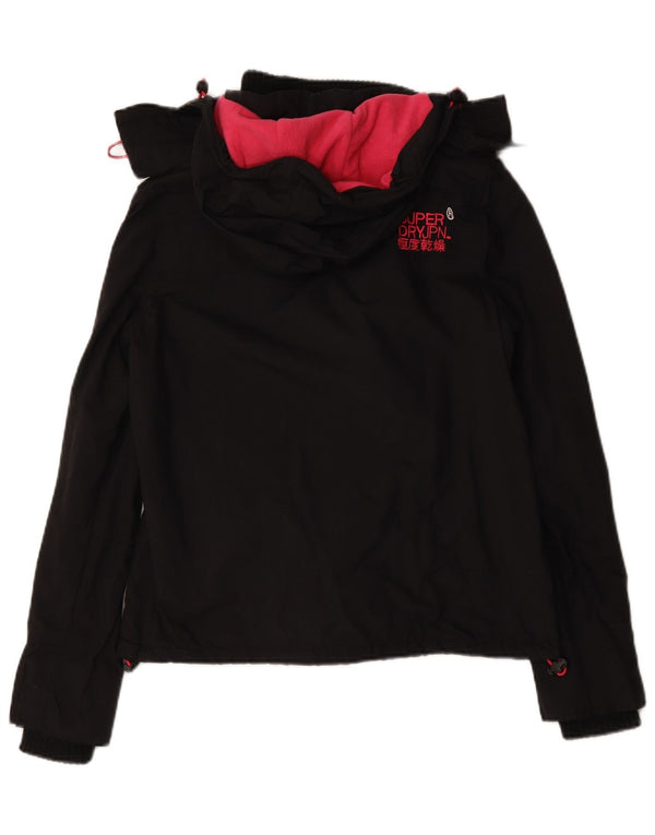 Superdry Veste coupe-vent à capuche Windcheater pour femme UK 14 Medium Noir