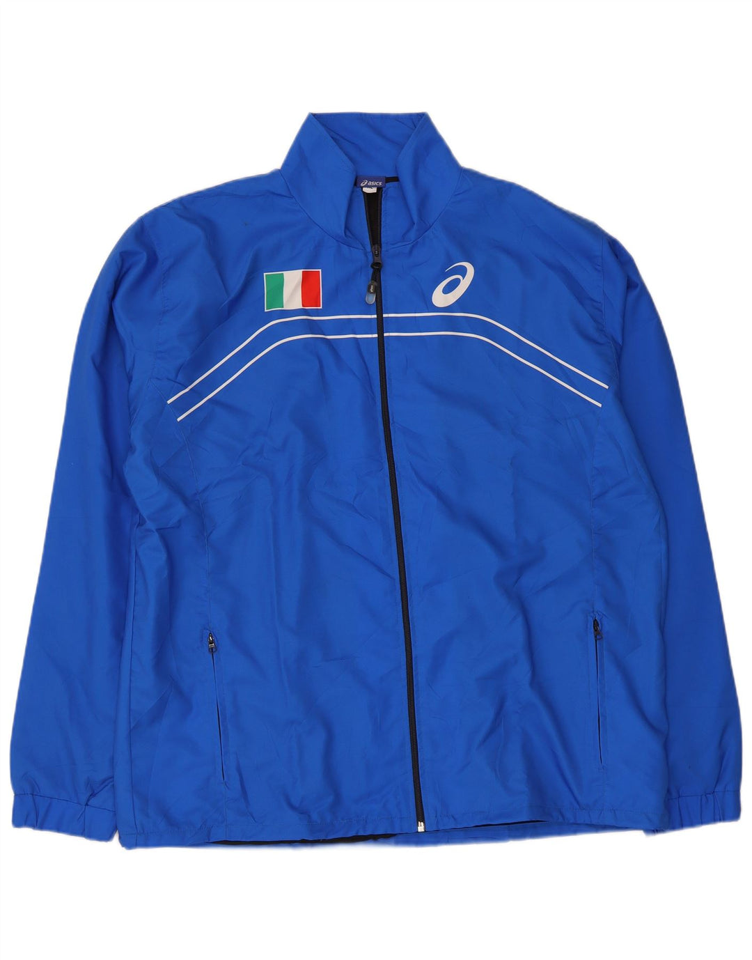 Asics Veste de survêtement Italia Graphic pour homme XL Bleu Polyester