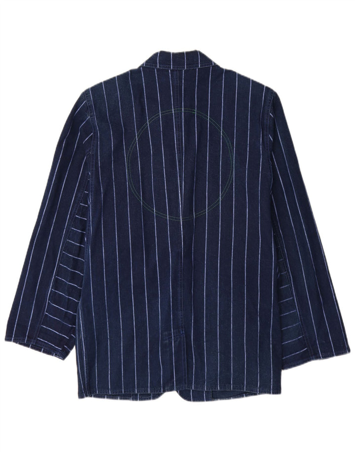 Veste Blazer En Jean Femme Easy IT 44 Coton Rayé Bleu Marine Moyen