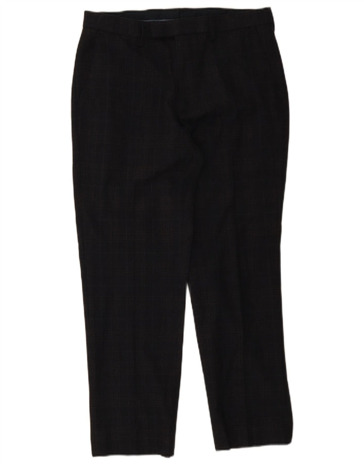 Marks & Spencer Pantalon de costume coupe classique pour homme W32 L29 Bleu marine à carreaux