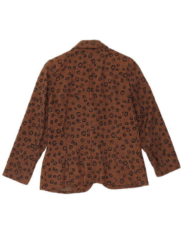 MANI Veste Blazer 2 Boutons Femme IT 42 Laine Vichy Marron Moyen