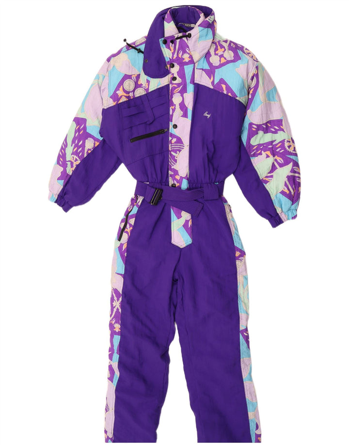 Brugi Combinaison de ski à capuche pour femme UK 44 Medium Violet Colourblock Polyamide