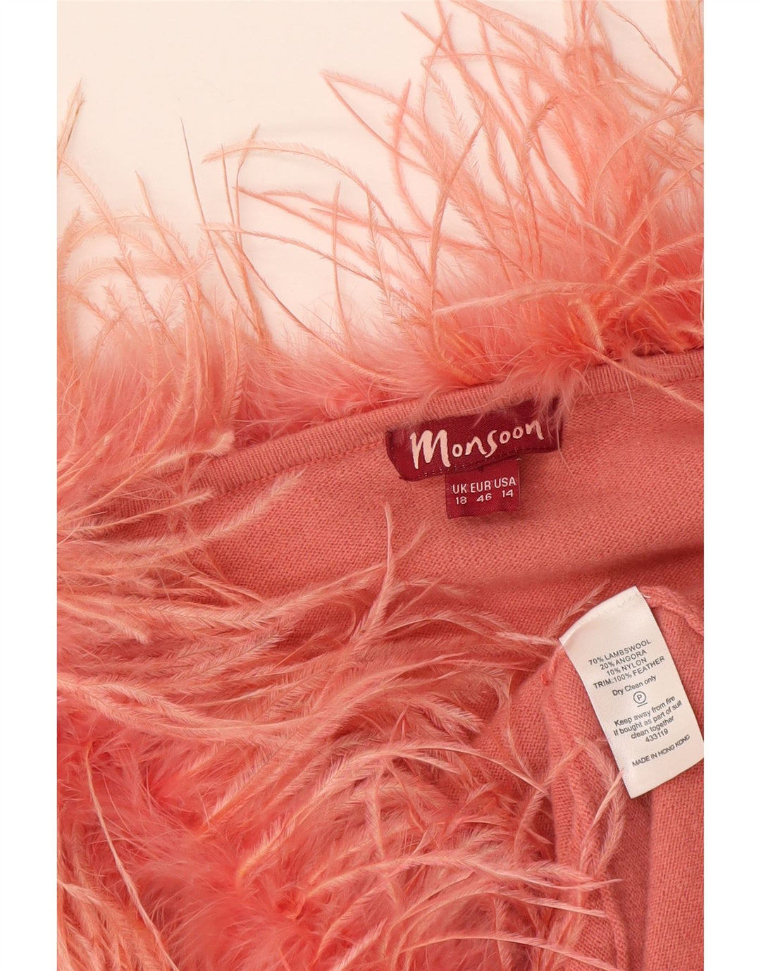 Monsoon Cardigan à manches 3/4 pour femme UK 18 XL en laine rose