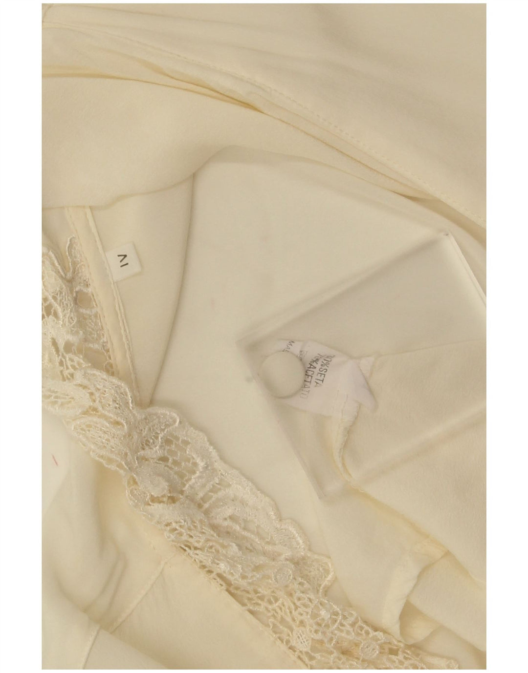 Chemisier chemise femme vintage UK 18 XL Off White Silk