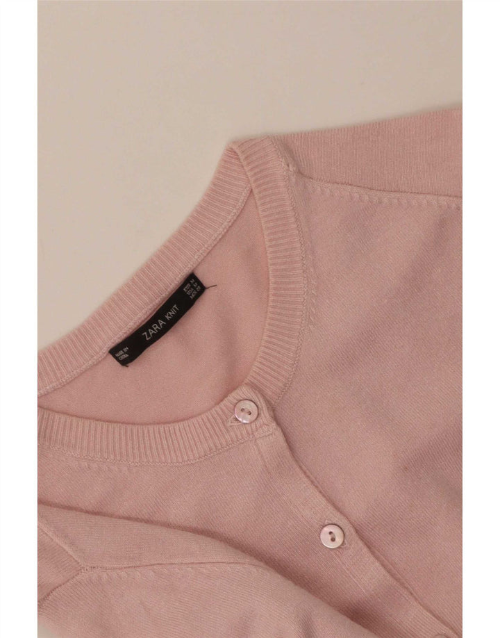 Zara Cardigan Femme Pull UK 12 Rose Moyen